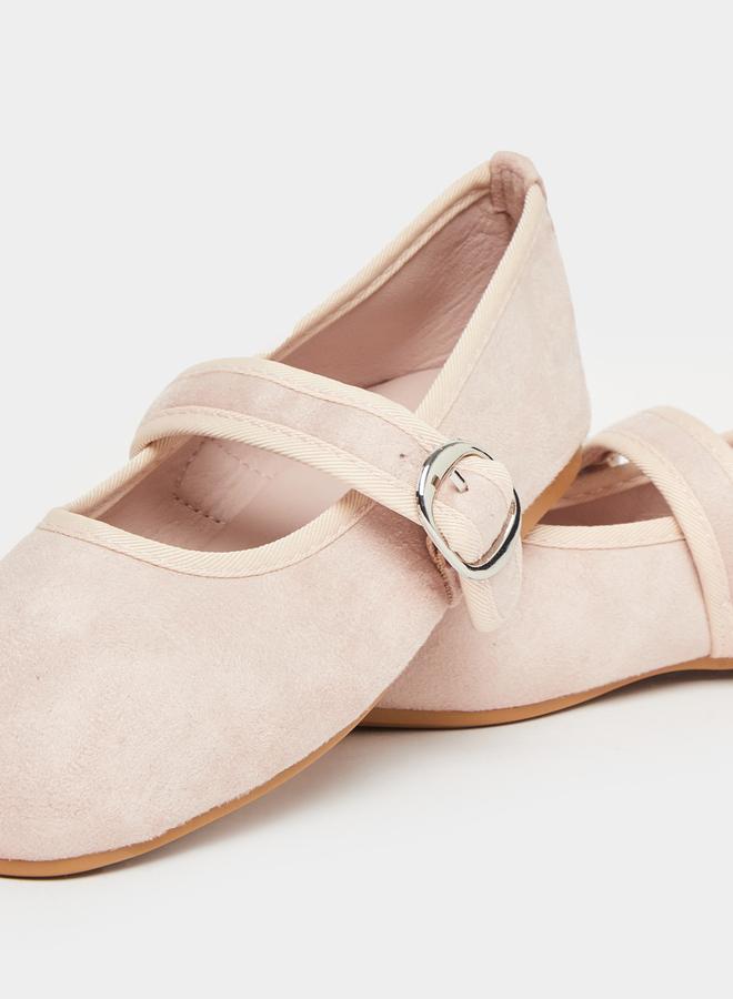 Styli Girls Beige Buckle Ballerinas - Image 3